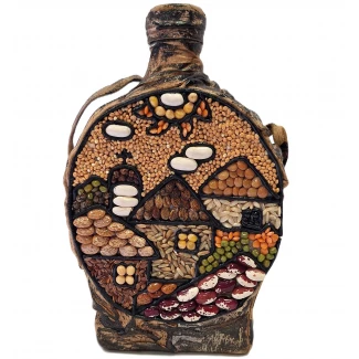 Бъклица с къщи 500мл.- естествена кожа