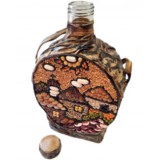 Бъклица с къщи 500мл.- естествена кожа