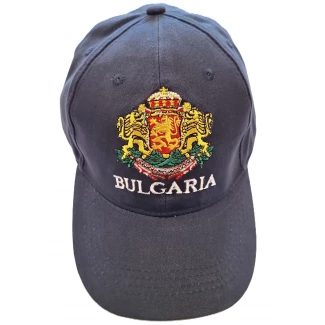 Шапка с козирка "България с герб", синя