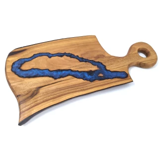 Дъска за мезе от орех с епоксидна смола Дъска за мезе от орех с епоксидна смола