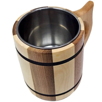 Дървена халба с метална облицовка 250мл. Дървена халба с метална облицовка 250мл.