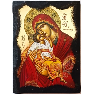 Икона "Богородица с младенеца" 15см./11см.- принт върху дърво Икона "Богородица с младенеца" 15см./11см.- принт върху дърво