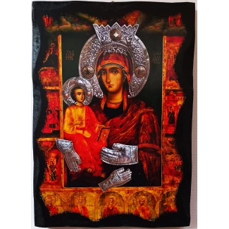 Икона "Света Богородица Троеручица" 21см./15см.- принт върху дърво Икона "Света Богородица Троеручица" 21см./15см.- принт върху дърво