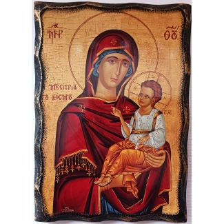 Икона "Богородица с младенеца" 21см./15см.- принт върху дърво Икона "Богородица с младенеца" 21см./15см.- принт върху дърво