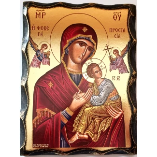 Икона "Богородица с младенеца" 21см./15см.- принт върху дърво Икона "Богородица с младенеца" 21см./15см.- принт върху дърво