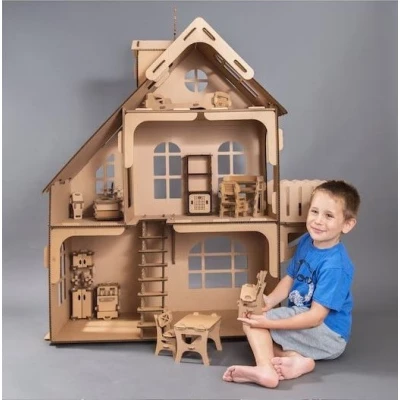 Сглобяема детска къщичка за игра от картон