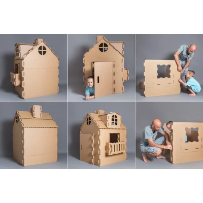 Сглобяема детска къщичка от картон, голяма