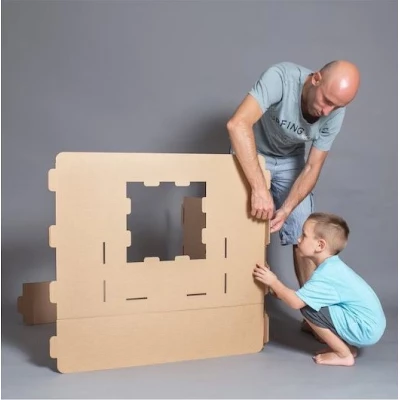 Сглобяема детска къщичка от картон, голяма