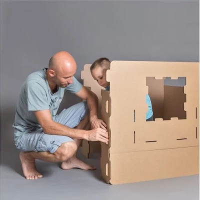 Сглобяема детска къщичка от картон, голяма