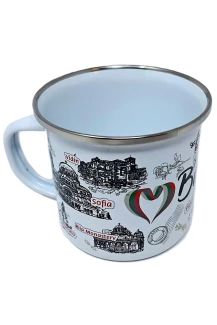 Метално канче "България", бяло
