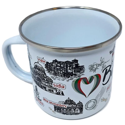 Метално канче "България", бяло Метално канче "България", бяло