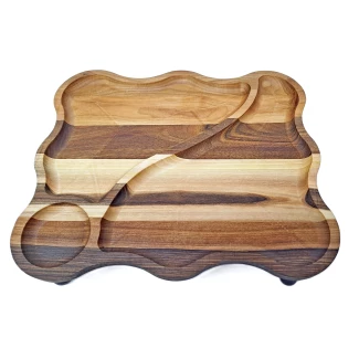 Плато за поднасяне от орех- квадратно