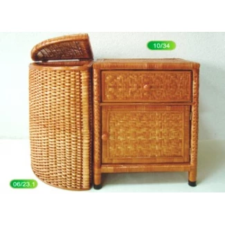 к-т нощно шкафче с чекмедже + ъглов кош