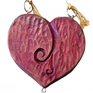 Сърце с пожелания- ръчна резба Сърце с пожелания- ръчна резба