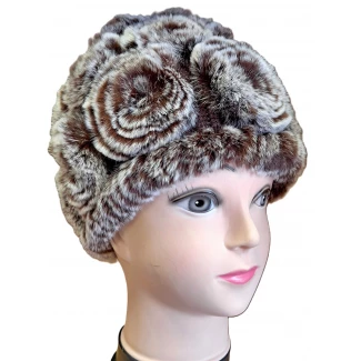 Дамска шапка- чинчила "роза"