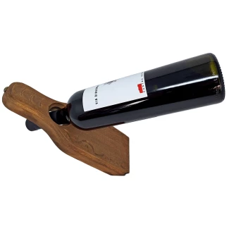 Балансираща стойка за бутилка, ръчна дърворезба