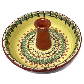 Керамична тава за пиле, троянска шарка