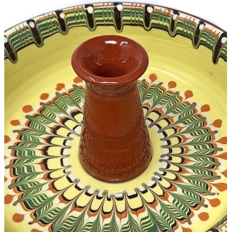 Керамична тава за пиле, троянска шарка Керамична тава за пиле, троянска шарка