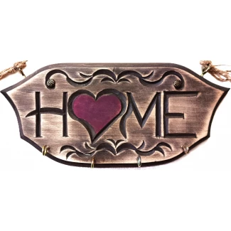 Закачалка за ключове "HOME"- ръчна резба Закачалка за ключове "HOME"- ръчна резба